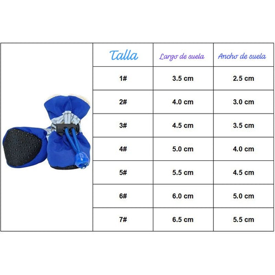 Botas impermeables para lluvia acolchadas para perro y gato