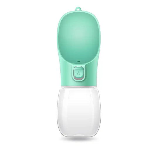 Portable drinker with button and filter