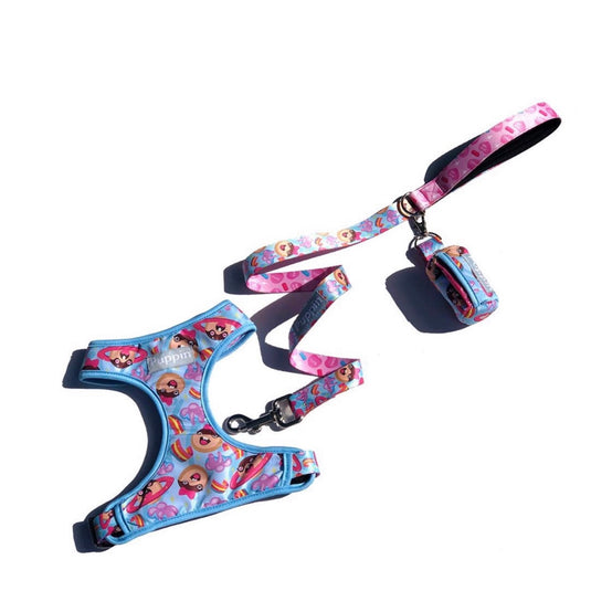 Pechera doble faz con correa para perro Puppin