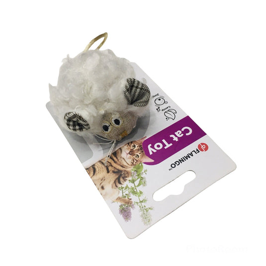 Raton blanco con sonajero juguete para gato