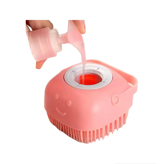 Cepillo De Silicona Masajeador Dispensador de Shampoo