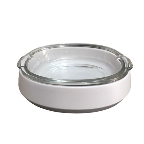 Glass feeder / drinker with ceramic base