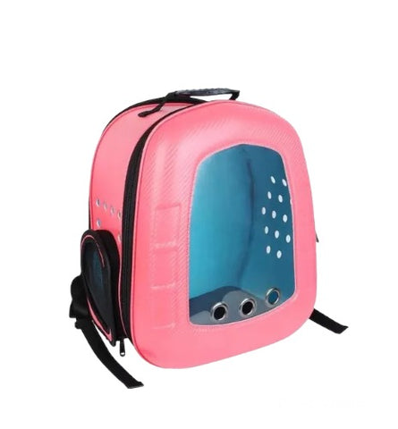 Pink leather backpack suitcase
