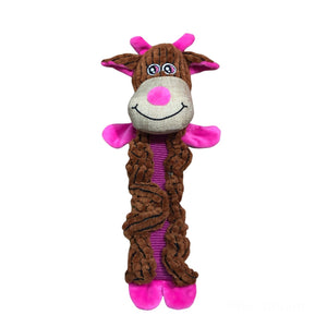 Brown cow with whistle dog toy