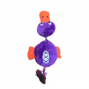 Pato morado juguete para perro