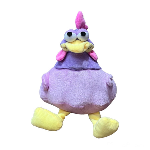 Purple hen plush toy for dog